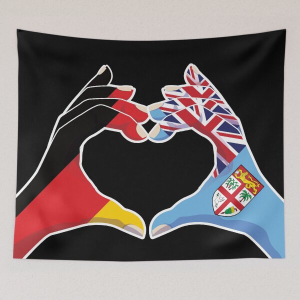 Item preview, Fiji Fijian Germany German Love Heart Peace designed and sold by FlagX.