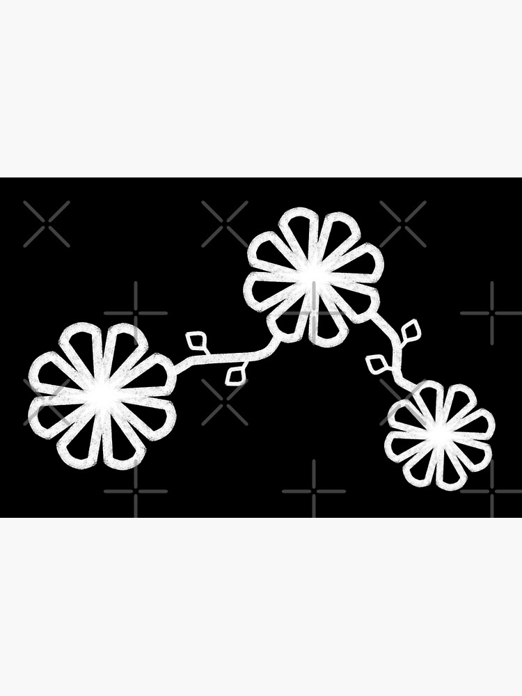 Thumbnail 2 of 2, Laptop Sleeve, Flower Design Chalk Texture Black Background designed and sold by CarlaBaremb.