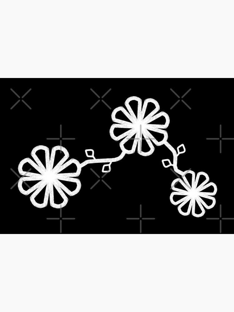 Thumbnail 6 of 6, Bath Mat, Flower Design Chalk Texture Black Background designed and sold by CarlaBaremb.