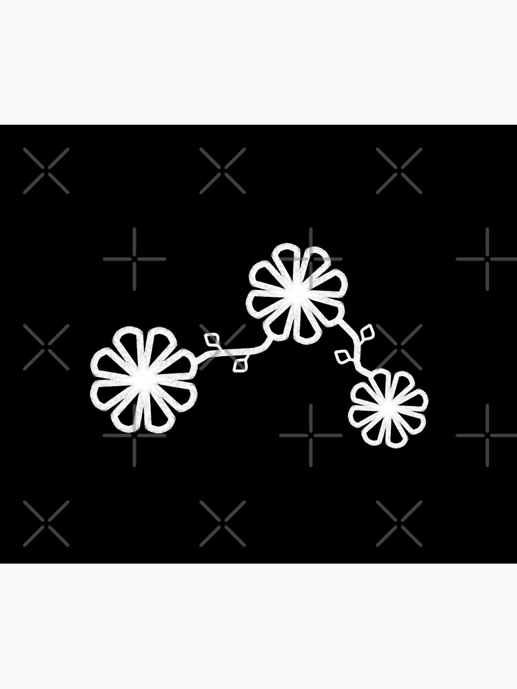 Thumbnail 2 of 2, Duvet Cover, Flower Design Chalk Texture Black Background designed and sold by CarlaBaremb.