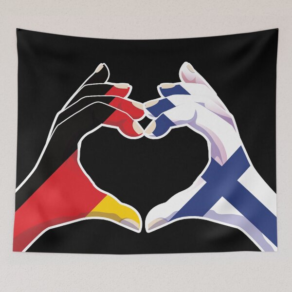 Item preview, Finland Finnish Germany German Love Heart Peace designed and sold by FlagX.