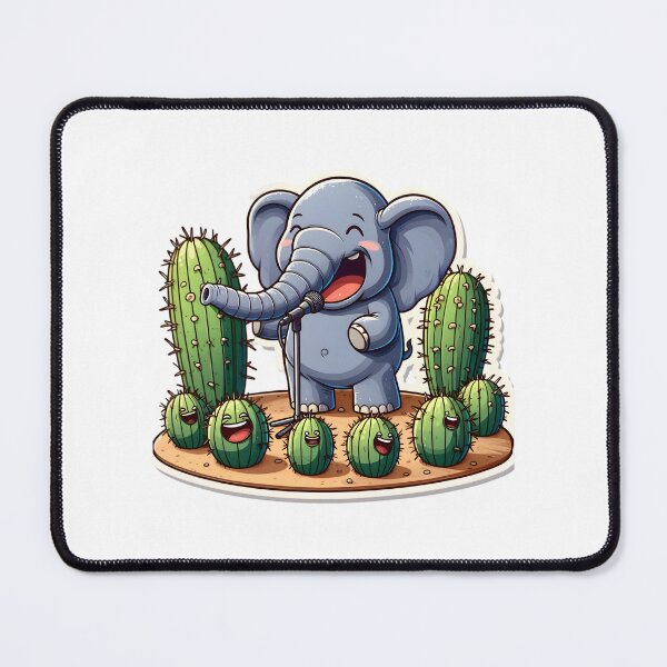 Item preview, Elephant's Punny Pricks: Cactus Comedy designed and sold by AI-Only Creations.