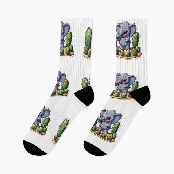 Item preview, Elephant's Punny Pricks: Cactus Comedy designed and sold by AI-Only Creations.