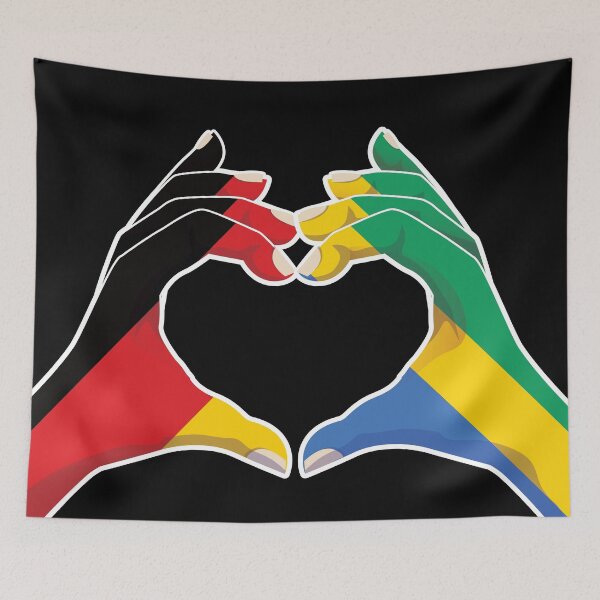 Item preview, Gabon Gabonese Germany German Love Heart Peace designed and sold by FlagX.