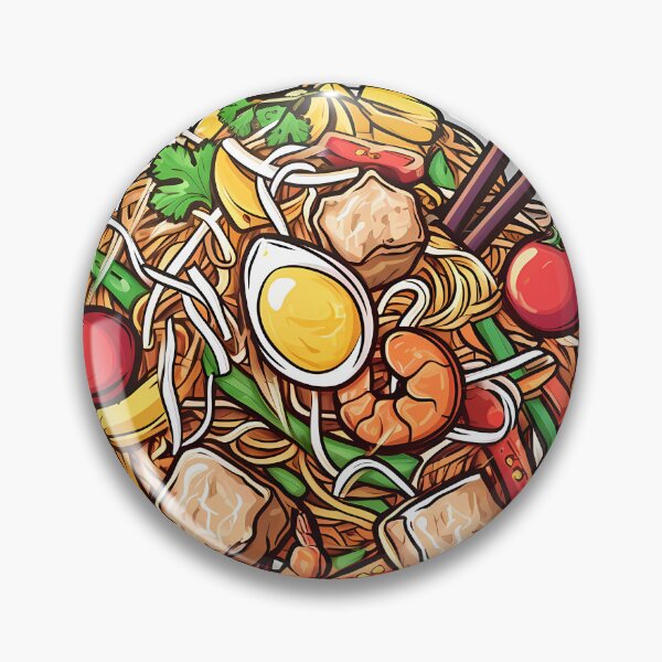 Item preview, Asian Pad Thai Meal Hand-Drawn Food Illustration  designed and sold by meganohm.