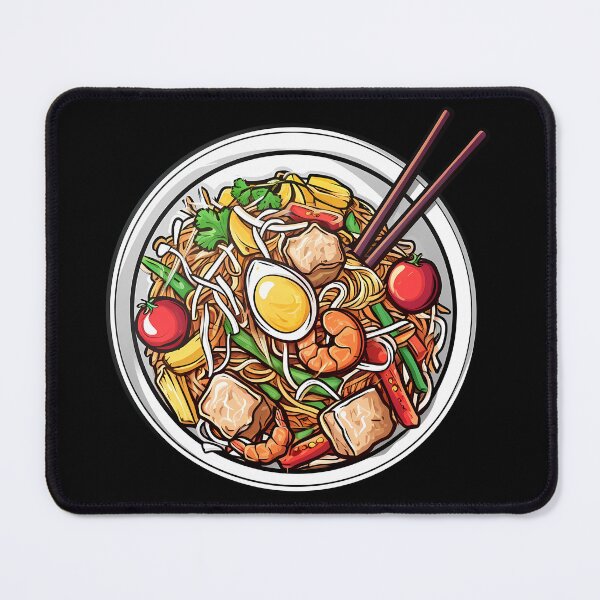 Item preview, Asian Pad Thai Meal Hand-Drawn Food Illustration  designed and sold by meganohm.