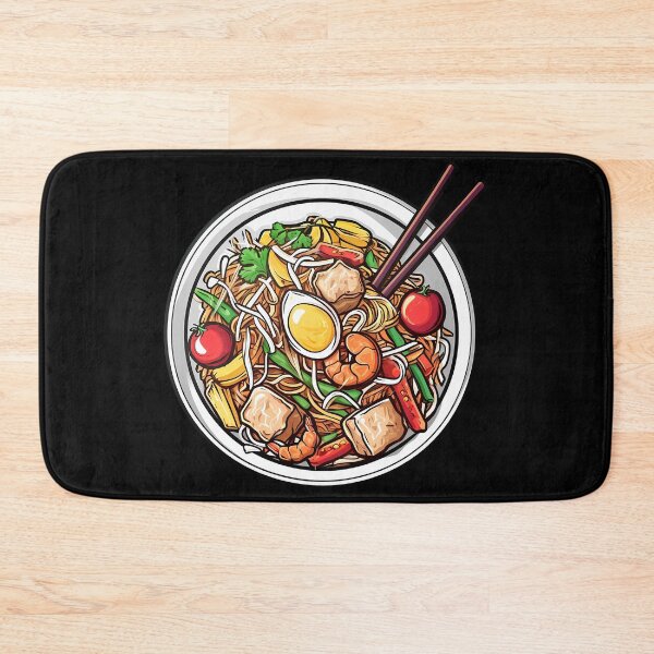 Item preview, Asian Pad Thai Meal Hand-Drawn Food Illustration  designed and sold by meganohm.