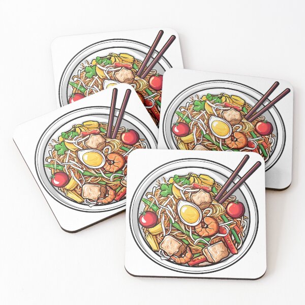 Item preview, Asian Pad Thai Meal Hand-Drawn Food Illustration  designed and sold by meganohm.