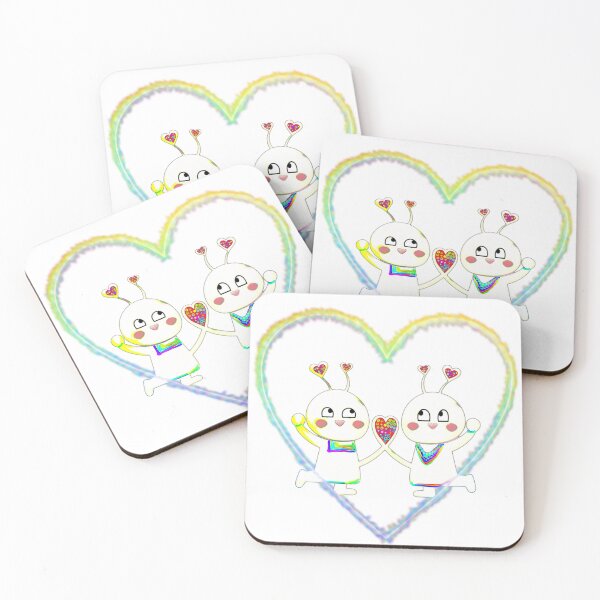Item preview, A sweet couple in love in a rainbow heart designed and sold by kikidu21.