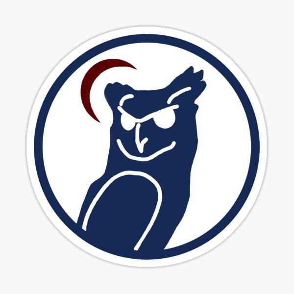 Nite Owl Logo dark blue & crimson moon Sticker