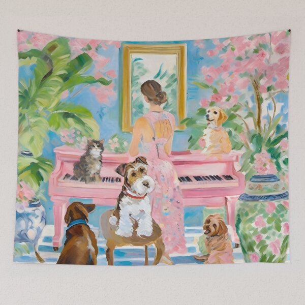 Item preview, Grandmillennial art, To sing or not to sing, preppy painting designed and sold by SophieClimaArt.