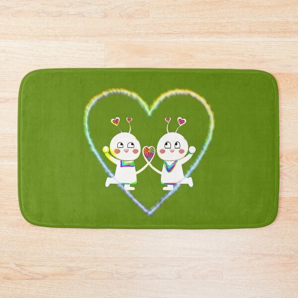 Item preview, A sweet couple in love in the rainbow heart (green) designed and sold by kikidu21.
