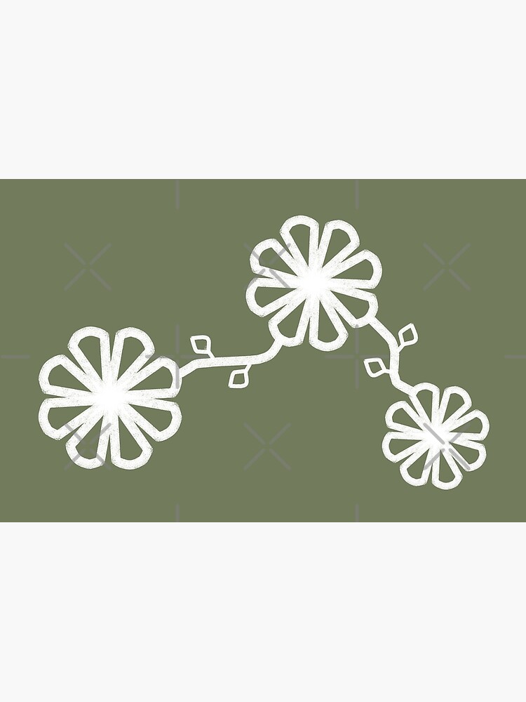 Thumbnail 2 of 2, Laptop Sleeve, Flowers Chalk Texture Jungle Green Background designed and sold by CarlaBaremb.