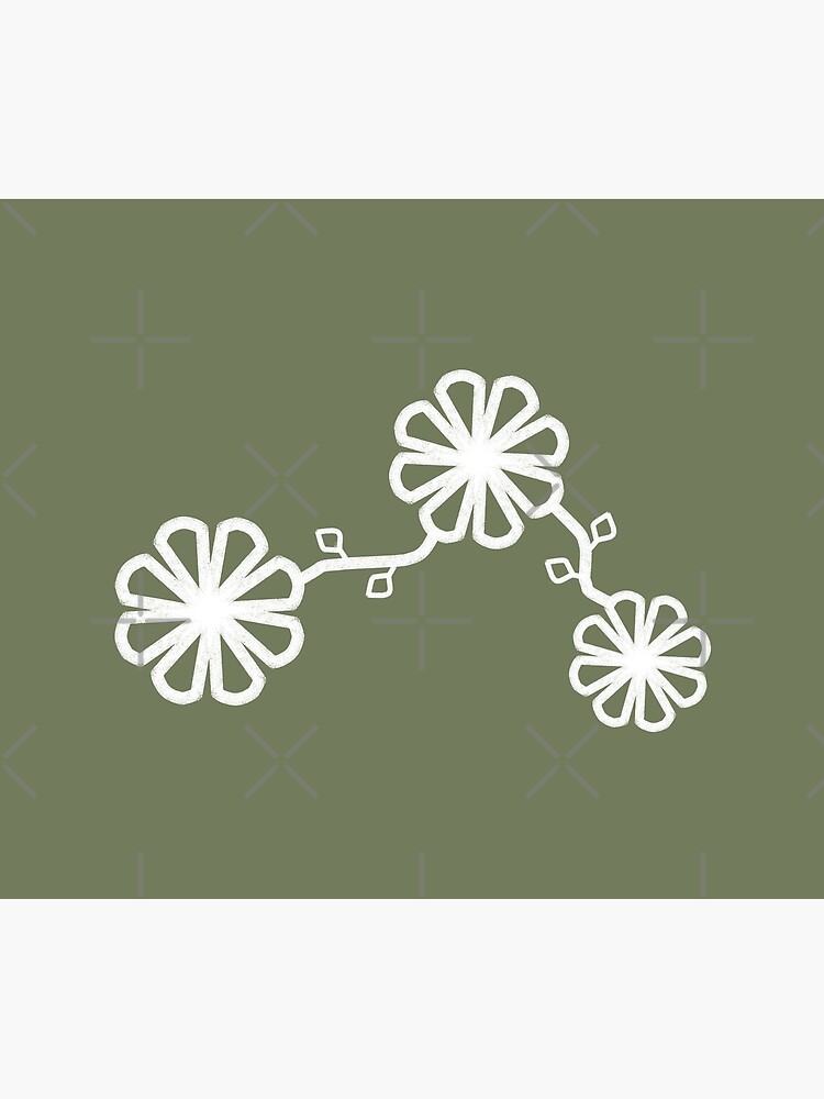 Thumbnail 2 of 2, Duvet Cover, Flowers Chalk Texture Jungle Green Background designed and sold by CarlaBaremb.