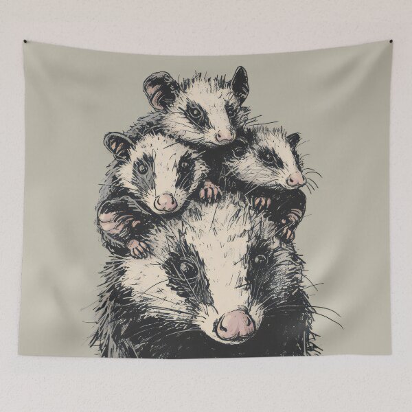 Item preview, Opossum Mom Carrying Babies designed and sold by prettykaler.