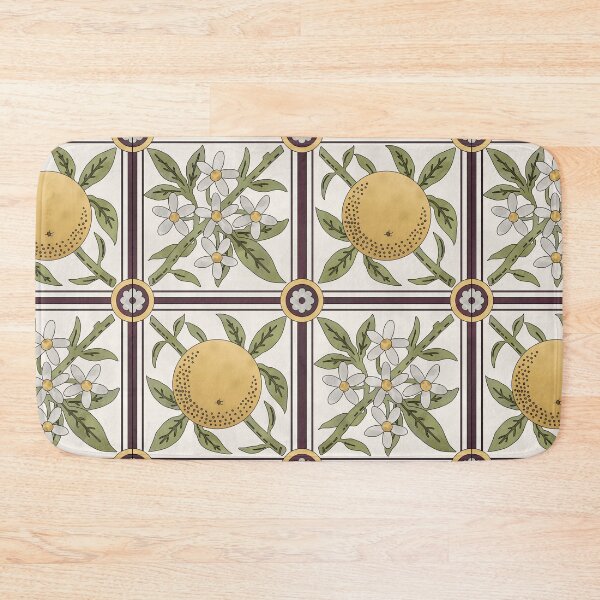 Item preview, Orange Floral Tile Reproduction designed and sold by MadeByGeeClowes.
