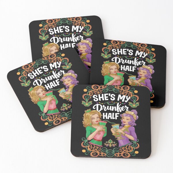 Item preview, She's My Drunker Half Matching Couple Boyfriend Mardi Gras  designed and sold by DrawHandArt.