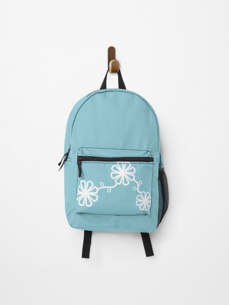 Thumbnail 1 of 3, Backpack, Minimalist Flower design Teal Background designed and sold by CarlaBaremb.