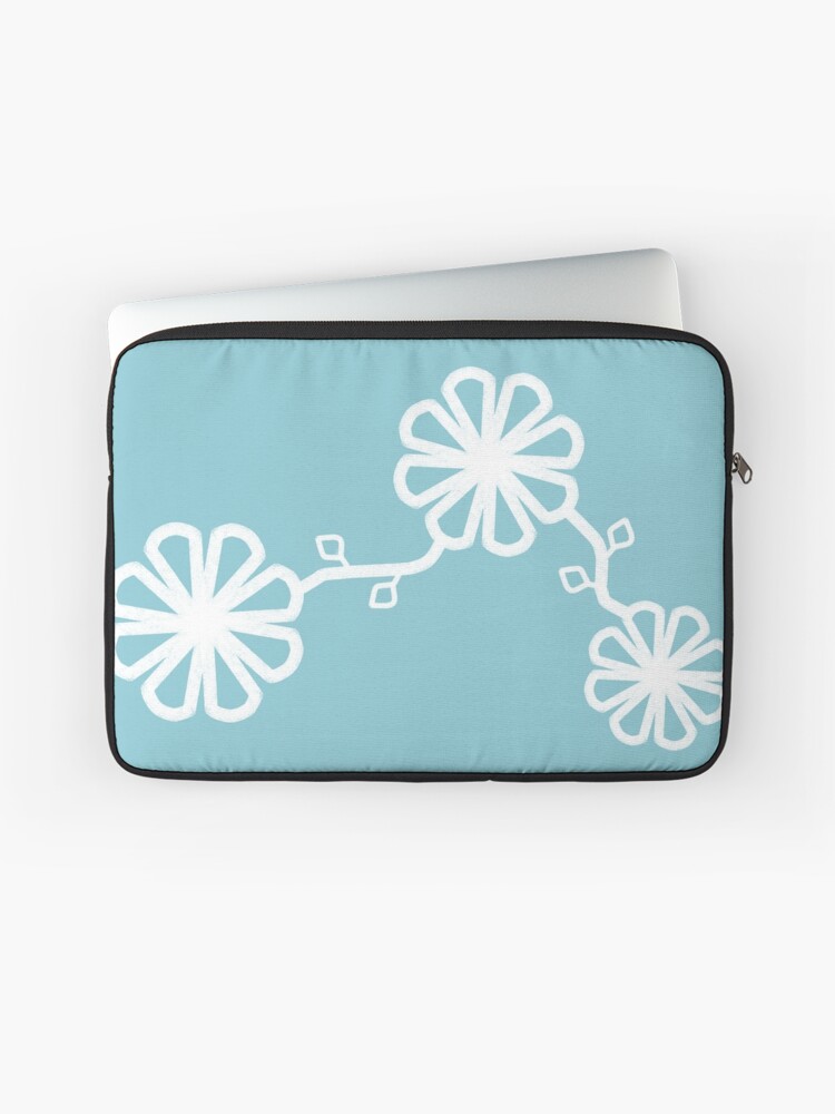 Thumbnail 1 of 2, Laptop Sleeve, Minimalist Flower design Teal Background designed and sold by CarlaBaremb.