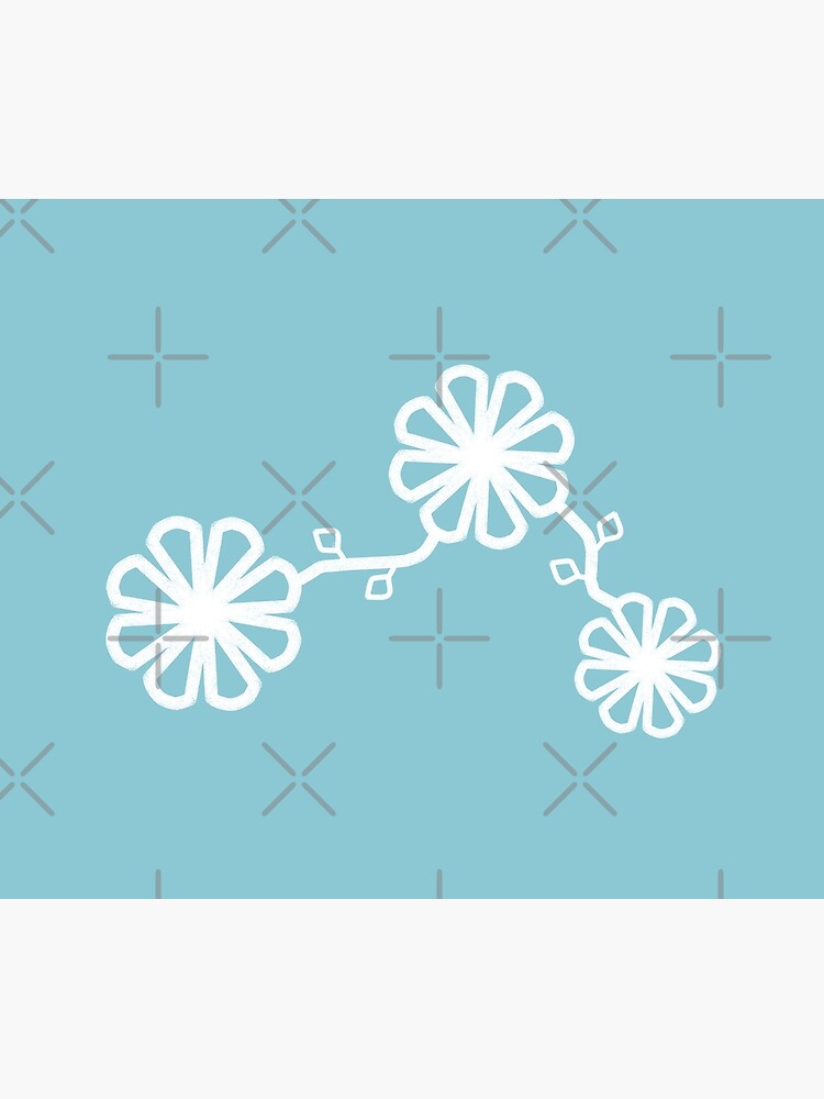 Thumbnail 2 of 2, Duvet Cover, Minimalist Flower design Teal Background designed and sold by CarlaBaremb.