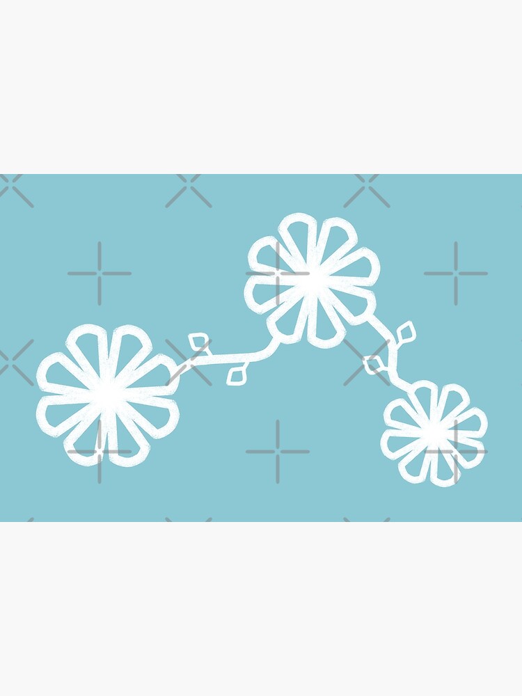 Thumbnail 6 of 6, Bath Mat, Minimalist Flower design Teal Background designed and sold by CarlaBaremb.