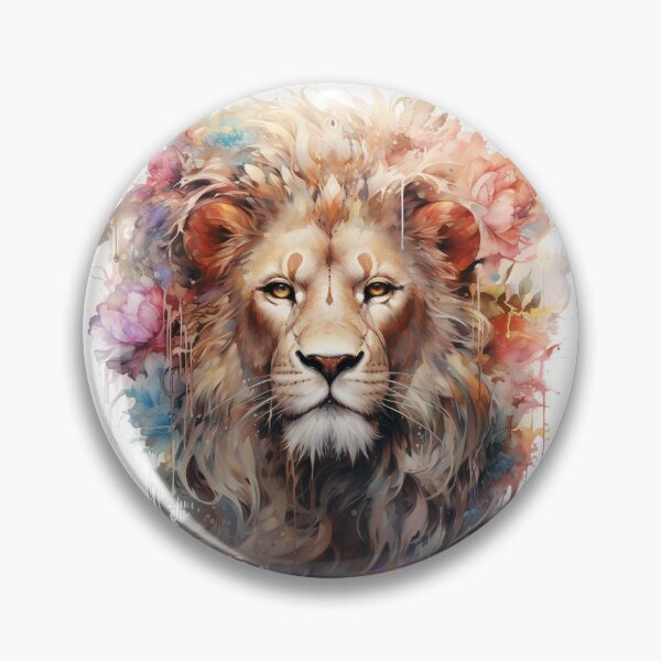 Item preview, Boho Lion Floral Watercolor designed and sold by EnchantInk.