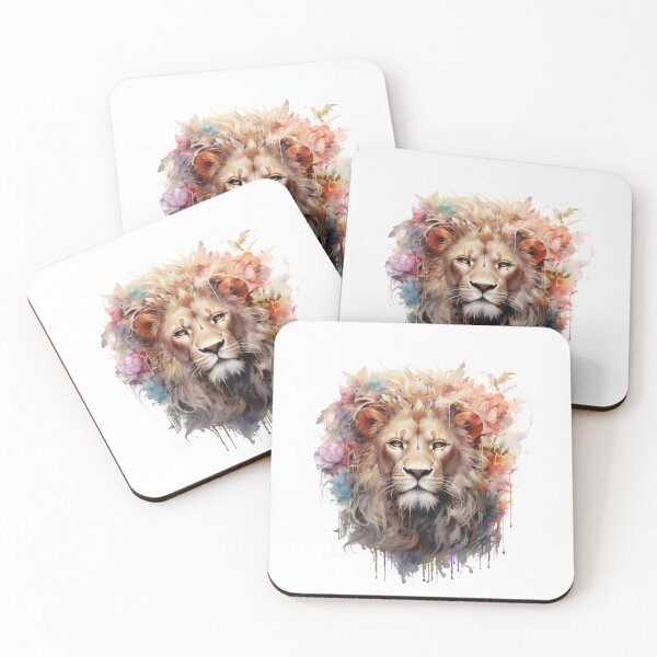 Item preview, Boho Lion Floral Watercolor designed and sold by EnchantInk.
