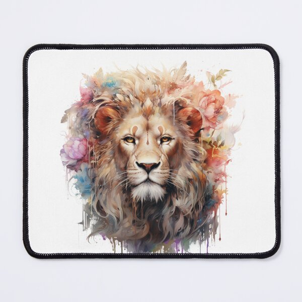 Item preview, Boho Lion Floral Watercolor designed and sold by EnchantInk.
