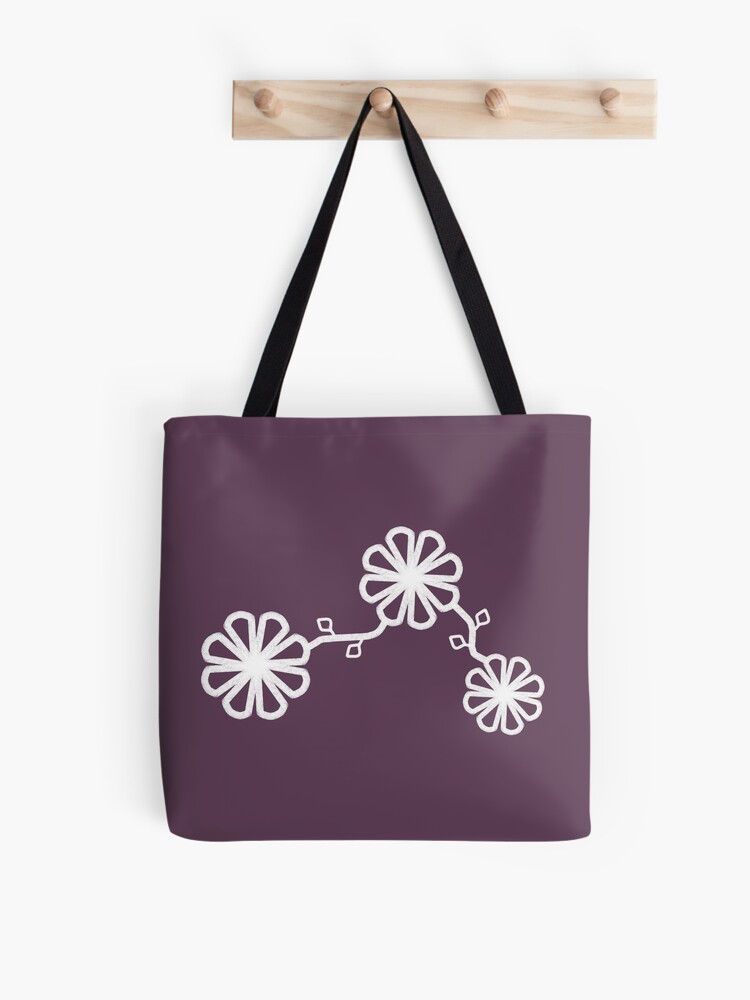 Thumbnail 1 of 2, Tote Bag, Flower Design Chalk Texture Purple Background designed and sold by CarlaBaremb.