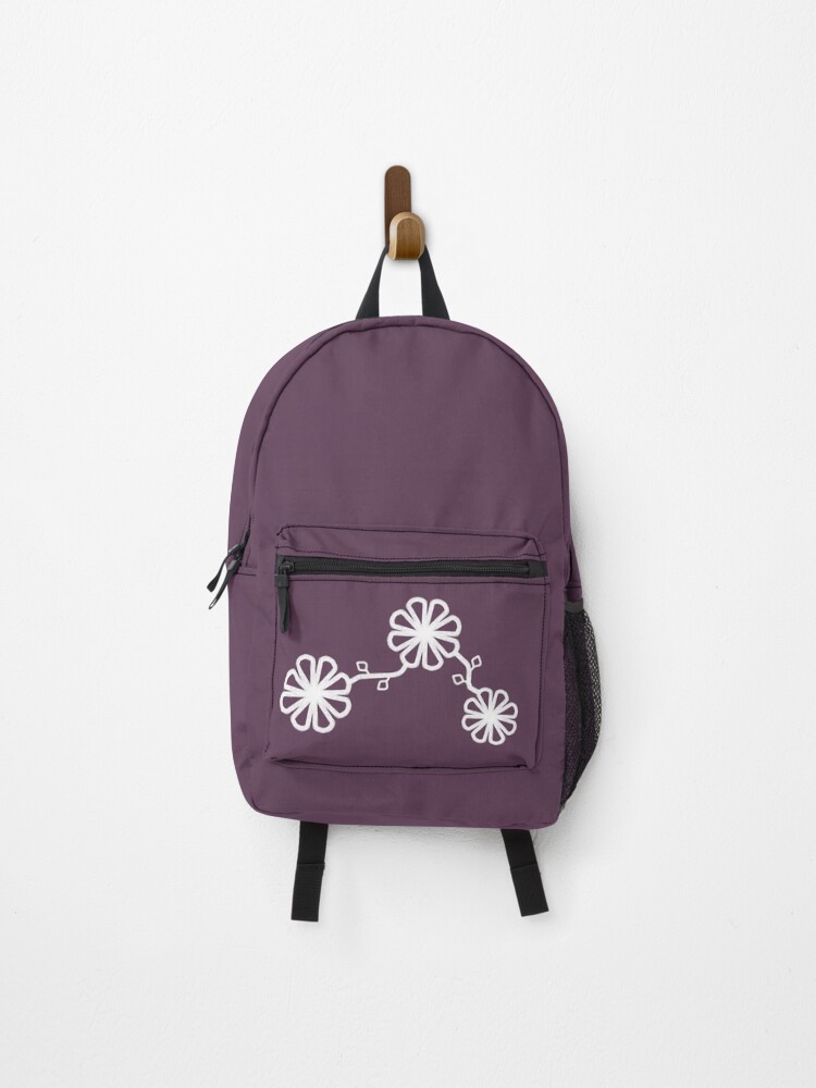Thumbnail 1 of 3, Backpack, Flower Design Chalk Texture Purple Background designed and sold by CarlaBaremb.