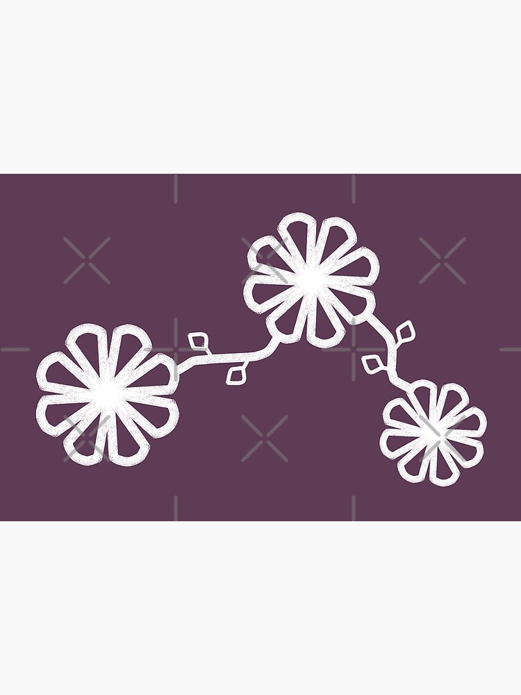 Thumbnail 6 of 6, Bath Mat, Flower Design Chalk Texture Purple Background designed and sold by CarlaBaremb.