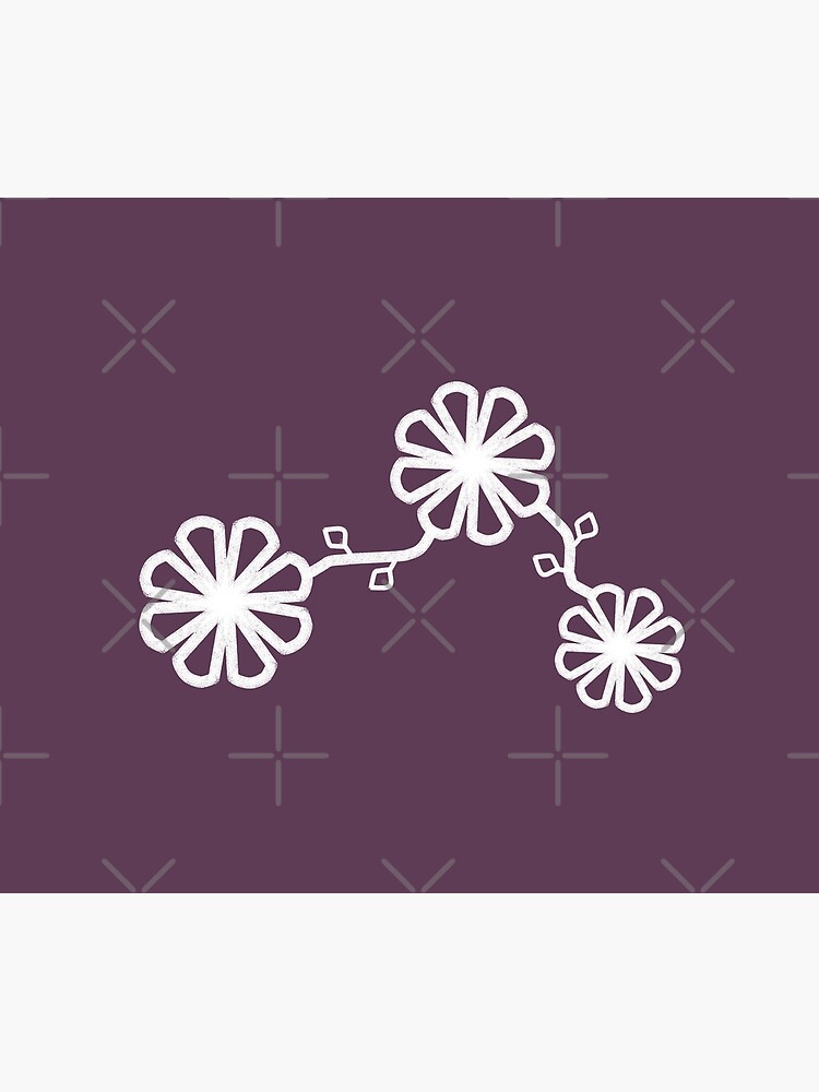 Thumbnail 2 of 2, Duvet Cover, Flower Design Chalk Texture Purple Background designed and sold by CarlaBaremb.