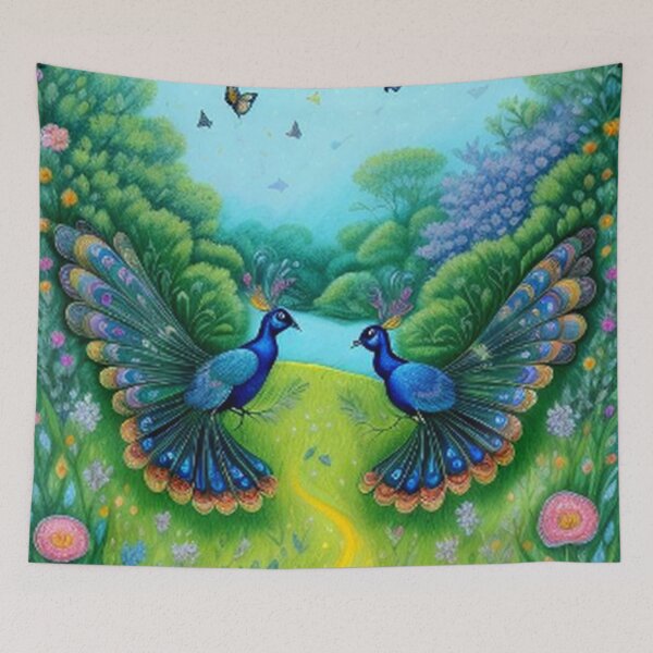 Item preview, Pair of Peacock at the Gardens designed and sold by TheDarkWardrobe.