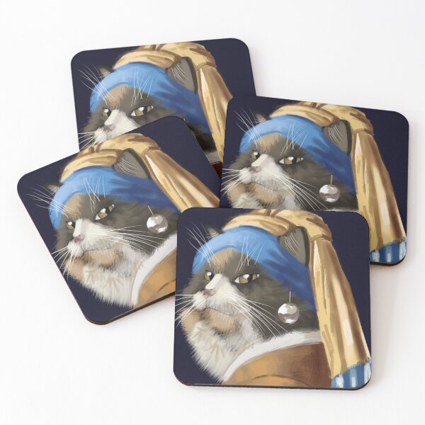 Item preview, The Cat with the Pearl Earring designed and sold by MadeandFound.