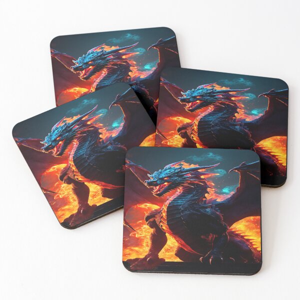 Item preview, Flaming Glowing Dragon glowing eyes and mouth designed and sold by leen12 Art Designs Prints.