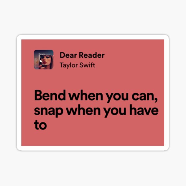 Item preview, taylor swift dear reader lyrics designed and sold by surehan.