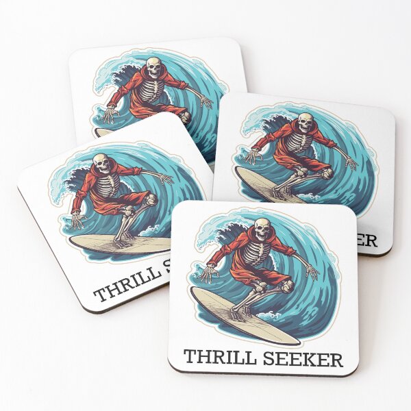 Item preview, Skeleton Surfer - Thrill Seeker (Black Lettering) designed and sold by VelvetRoom.