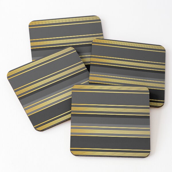 Item preview, Kings Crown Stripe Gold Grey and Black designed and sold by Sharon Schwalbe.