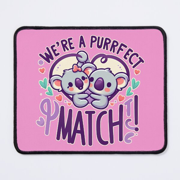Item preview, We're a Purrfect Match, Koala, typography, Valentine designed and sold by maxmaj.