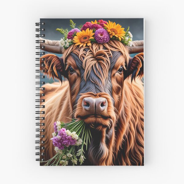 Item preview, Bessie: vaca de las tierras altas con flores designed and sold by SpunkySpaniel.