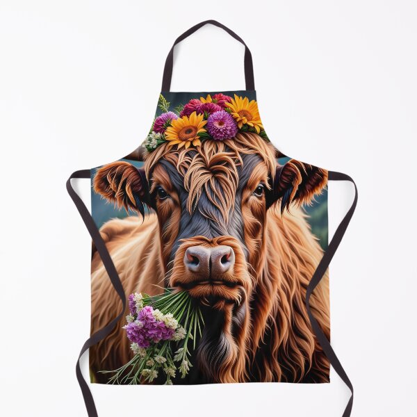 Item preview, Bessie: Highland Cow With Flowers designed and sold by SpunkySpaniel.
