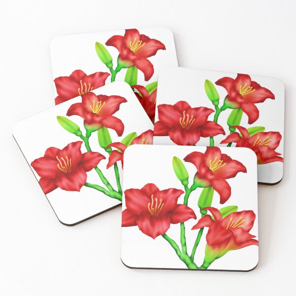 Item preview, Red lilies growing in the park designed and sold by Nattapoom Fongkum.