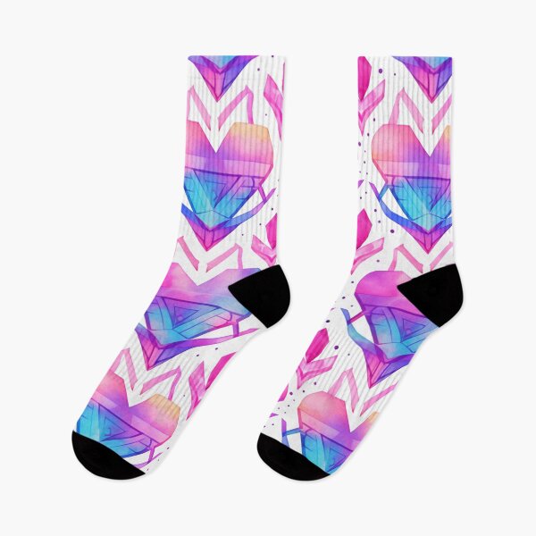 Item preview, Geometric Watercolour Synthwave Heart Pattern designed and sold by AgathaZolastore.