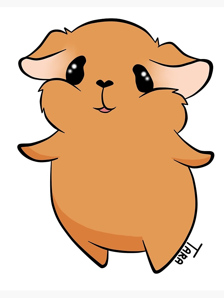 Kawaii Guinea Pig Art Board Print By Taragerritsen Redbubble