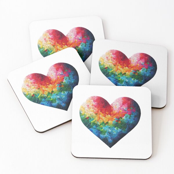 Item preview, Puzzle pieces of rainbow color heart designed and sold by ISIKPK.