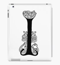 Knight and Dragon Alphabet - I - black and white iPad Case/Skin