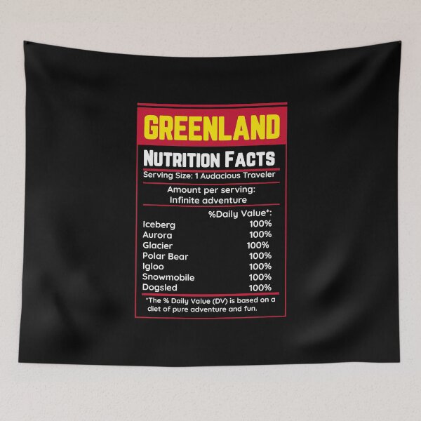 Item preview, Greenland Nutrition Facts Adventure Traveler Fun Souvenir Gift designed and sold by GraTEEtude.