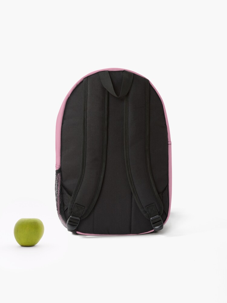 Thumbnail 2 of 3, Backpack, Flower Design Chalk Texture Pink Background designed and sold by CarlaBaremb.
