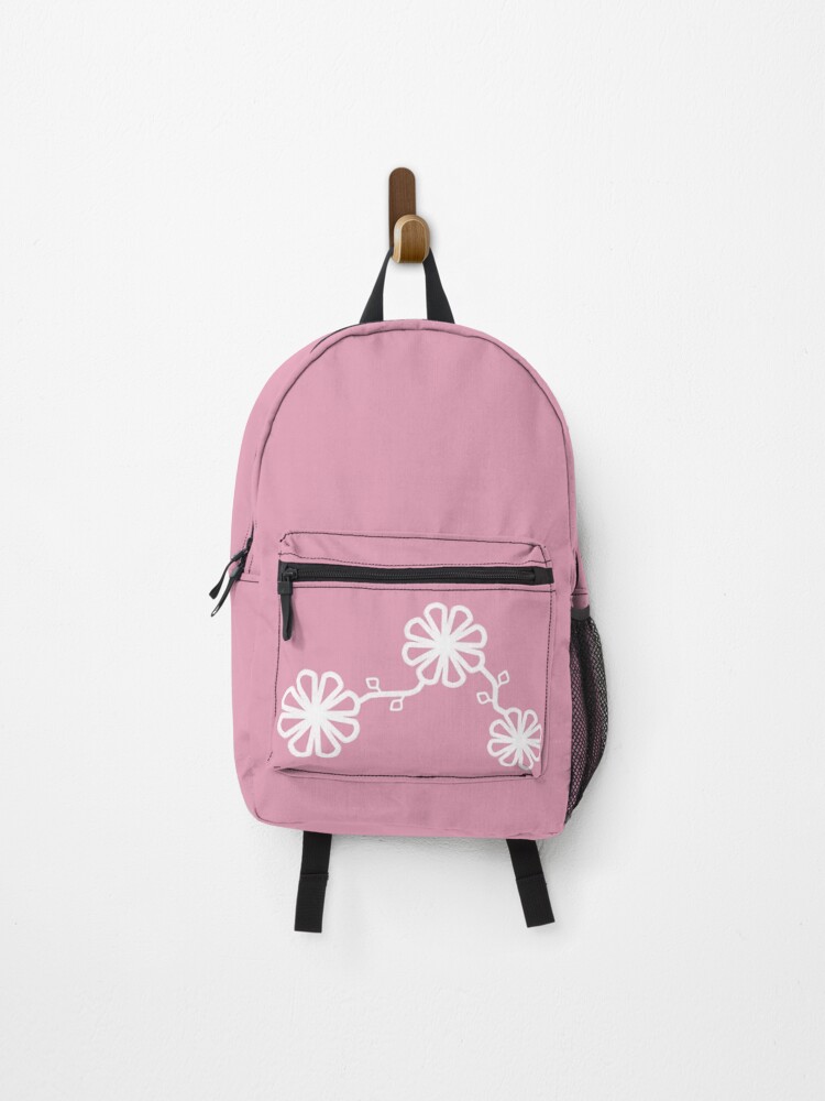 Thumbnail 1 of 3, Backpack, Flower Design Chalk Texture Pink Background designed and sold by CarlaBaremb.