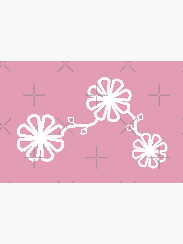 Thumbnail 6 of 6, Bath Mat, Flower Design Chalk Texture Pink Background designed and sold by CarlaBaremb.